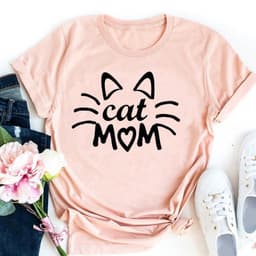 image-Cute Cat Print T-Shirt - Milk Silk 5XL Short Sleeve