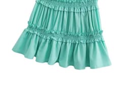 image-Women's Sleeveless Midi Dress - Green Elastic Waist