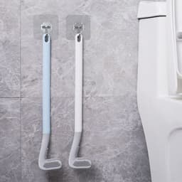 image-Qingqiu Green Toilet Brush Set Wall Hanging Long Handle No Dead Corner Cleaning