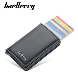 image-2021 new men's and women's neutral card holder metal aluminum shell anti-magnetic automatic pop-up rfid business card holder card holder