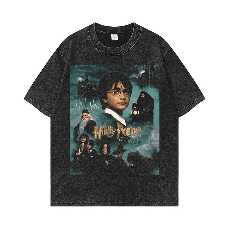 image-Men's Oversized T-Shirt - Retro Washed Cotton Crew Neck