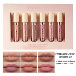 image-HANDAIYAN Matte Liquid Lipstick Set - 6 Colors Rose