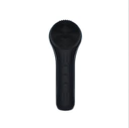 image-Silicone Facial Cleanser Brush - Black Ultrasonic Massage