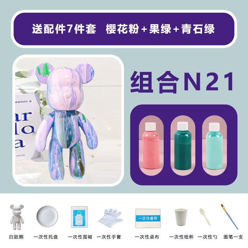 image-Fluid Bear DIY Paint Set - 6 Colors 60ml
