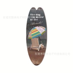 image-Wooden Surfboard Beach Sign - Retro Decor