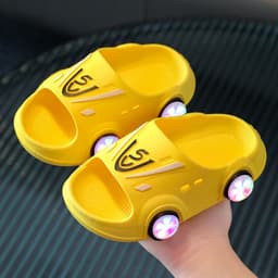 image-Kids' Cartoon Non-Slip Flip Flops - Pink Light Up, Size 36-37