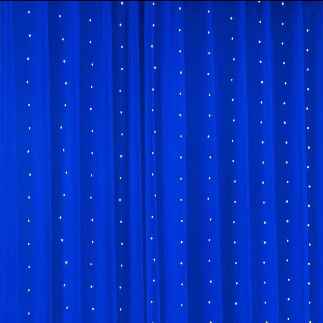 image-Cross-border LED Copper Wire Waterfall Curtain Light String Christmas Wedding Bedroom USB Remote Control Decorative Light with Hook