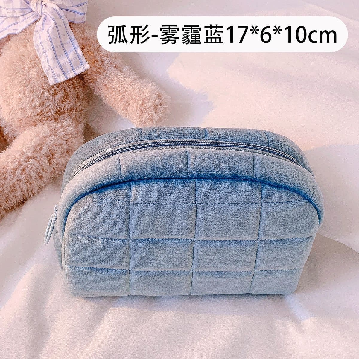image-Sichen Cosmetic Pillow Bag - Cream White, Large, Soft & Anti-odor