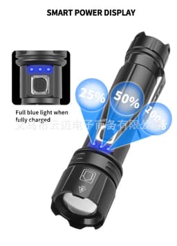 image-Cross-border P70 zoom flashlight upgrade TYPE-C USB charging with output XHP70 strong light P90 flashlight