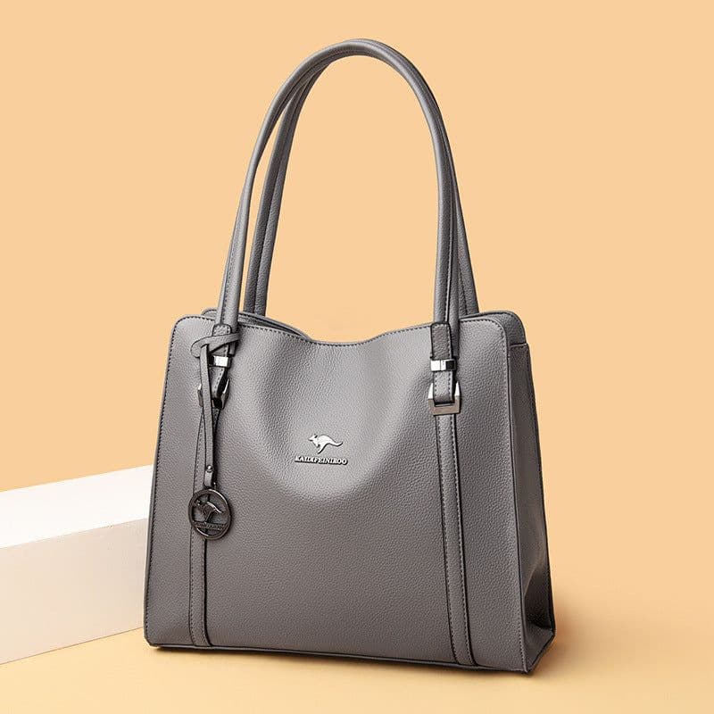 image-Women's Large Capacity Messenger PU Tote Bag Blue 2021