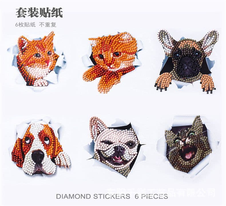 image-Douyin Rabbit Year Puzzle Sticker - DIY Crystal Diamond Fridge Decal - Cartoon Style