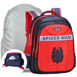 image-Sly Bird Cartoon School Bag - Red, Toddler Boy 3D Superman