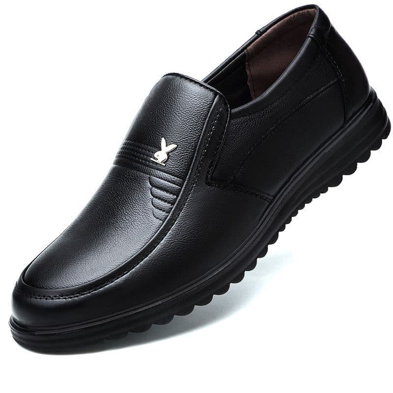 image-Men's Casual Leather Shoes - Brown Size 44