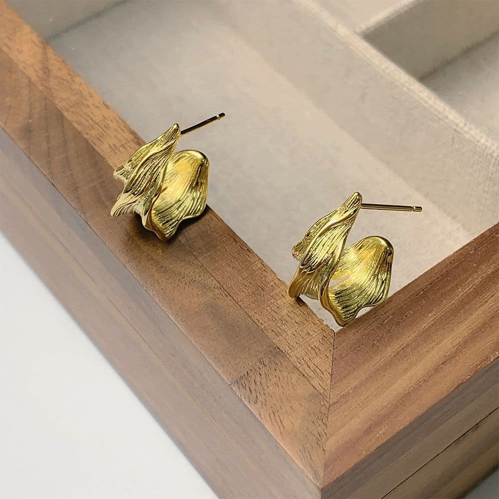 image-925 Sterling Silver Geometric Earrings - Gold Women's