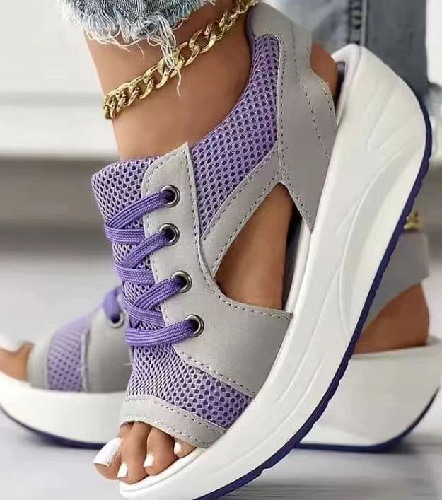 image-Amazon Summer Shake Bottom Women's Sandals Muffin Thick Bottom Lace Up Sandals Beach Shoes Size 43