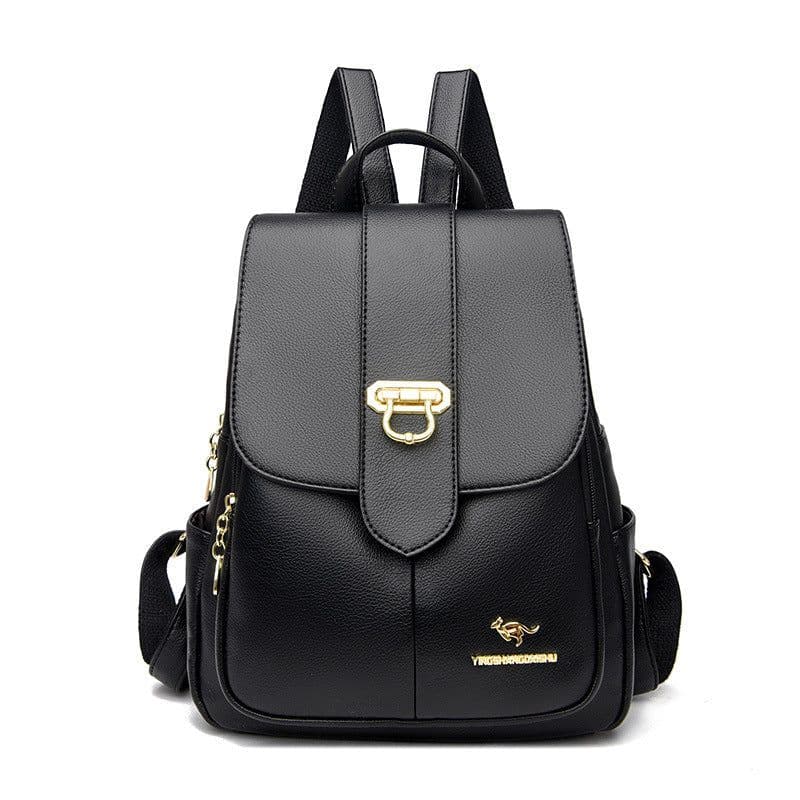 image-Large Capacity 2022 PU Leather Backpack - Street Fashion Travel Bag