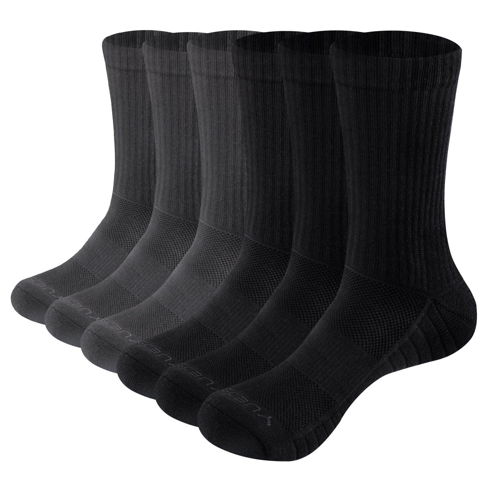 image-YUEDGE Combed Cotton Mid-Calf Sports Socks - Grey XXL