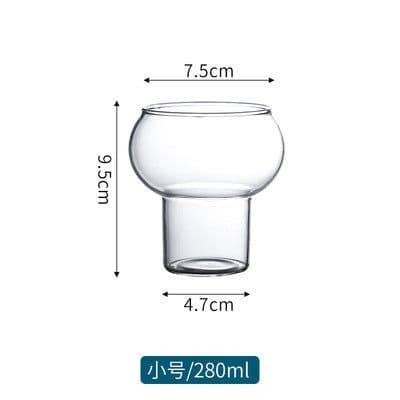 image-High Borosilicate Glass Coffee Cup, Transparent 280-530ml - Modern Minimalist Design