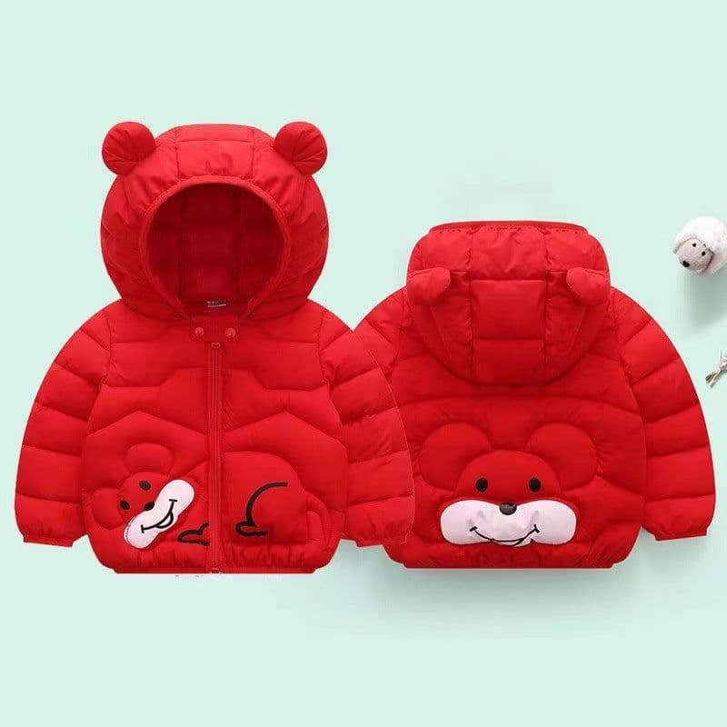 image-Desfan Kids Cartoon Hooded Coat, Thickened, 3-8 Years, Autumn Winter, Unisex
