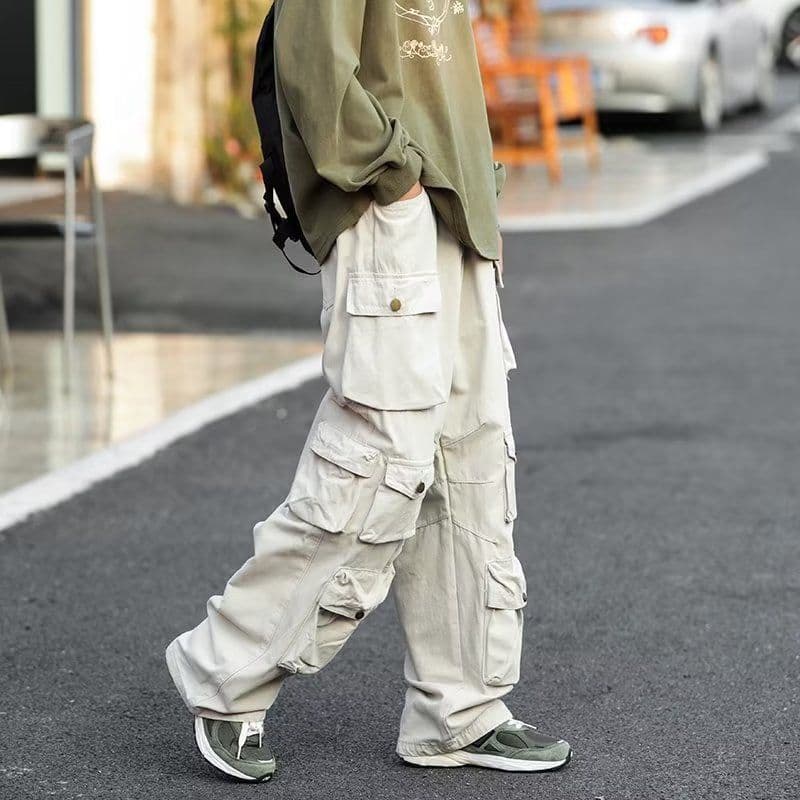 image-American tide brand assault trousers men's spring and autumn new high street vintage functional wind tooling casual trousers