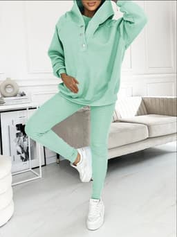 image-Women's 2024 Slim Hooded Sweatshirt Three-Piece Set