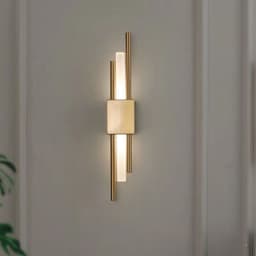 image-Hao Deng Cylindrical Gold Wall Lamp - 3 Color Dimmable LED 80CRI Minimalist
