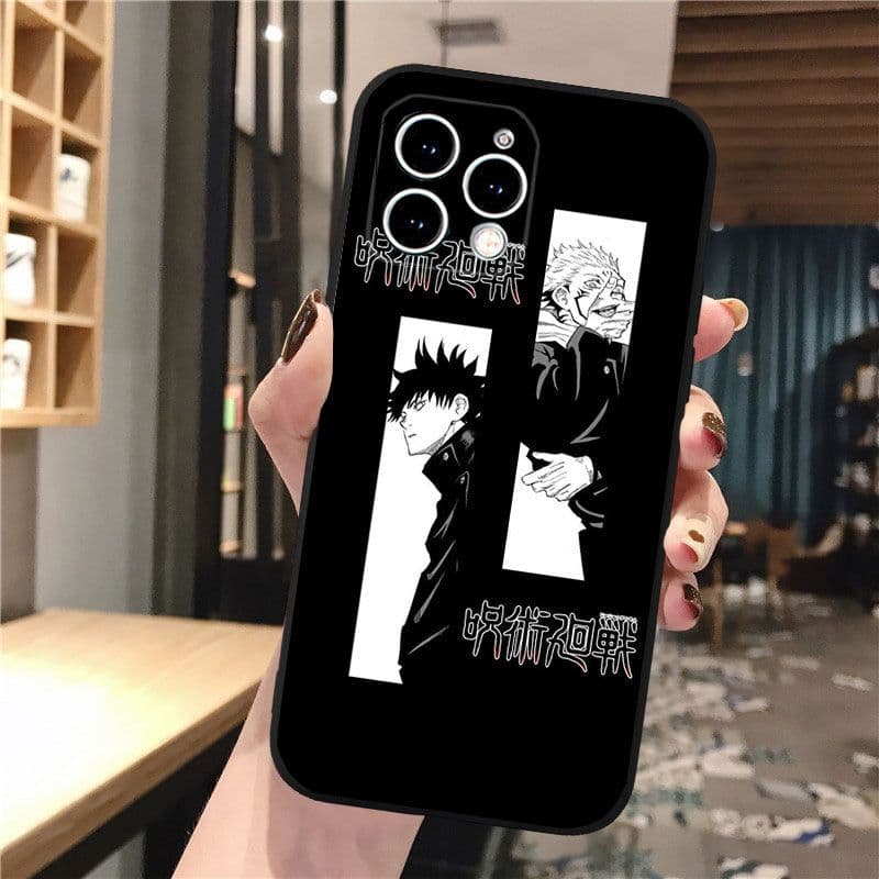 image-iPhone 15 Cartoon Phone Case - Black, Trendy, Anti-fall TPU