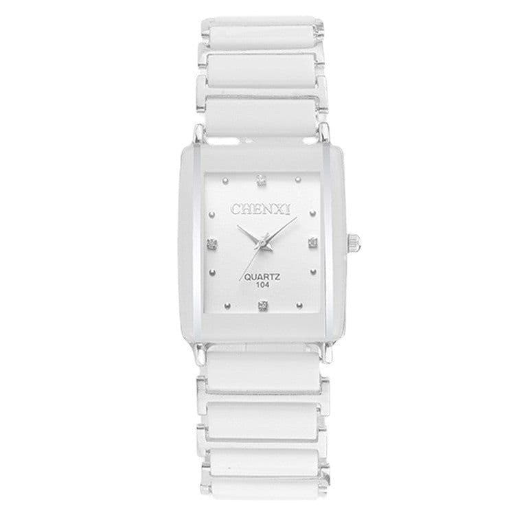 image-CHENXI Couple Watch Ceramic Square Black 30M