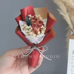 image-Mini Dried Roses Bouquet - Valentine's DIY Decorations 5"