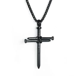 image-Alloy Cross Pendant Necklace - Gun Black Unisex