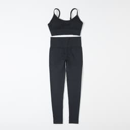 image-Chanel Yoga Set - Black Seamless Bra & Leggings L