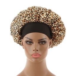 image-Amazon hot selling wide strip wide brim high elastic headband night cap ladies chemotherapy cap hair care cap