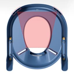 image-Children's Folding Toilet Seat Ladder - Blue PP Material