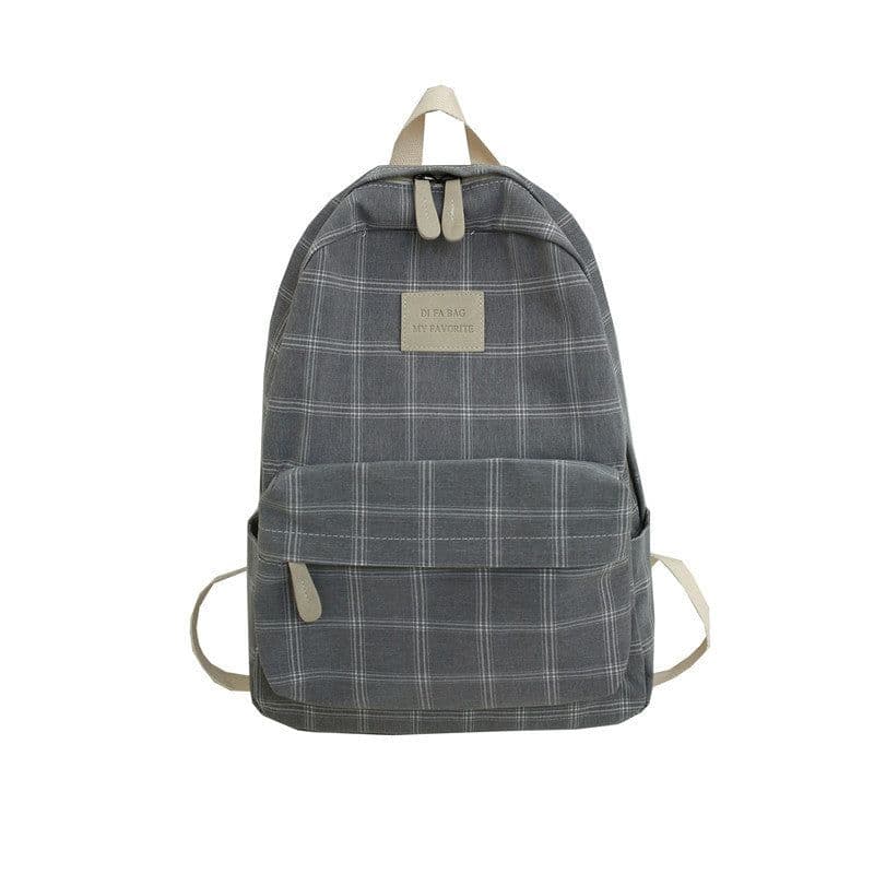 image-2021 autumn plaid rucksack female high school students junior high school students backpack college students simple and cute school bag