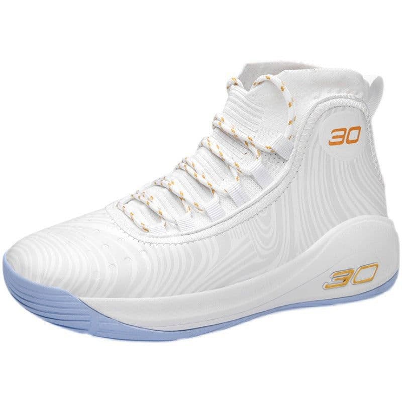 image-Men's High-Top Basketball Shoes - White Combat Boots Sneakers 36-45