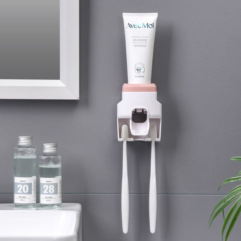 image-Douyin recommends bathroom washstand automatic toothpaste toothbrush holder wall-mounted toothpaste lazy squeeze artifact