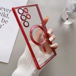 image-Samsung S24Ultra Magnetic Phone Case - Crimson Red TPU Dustproof