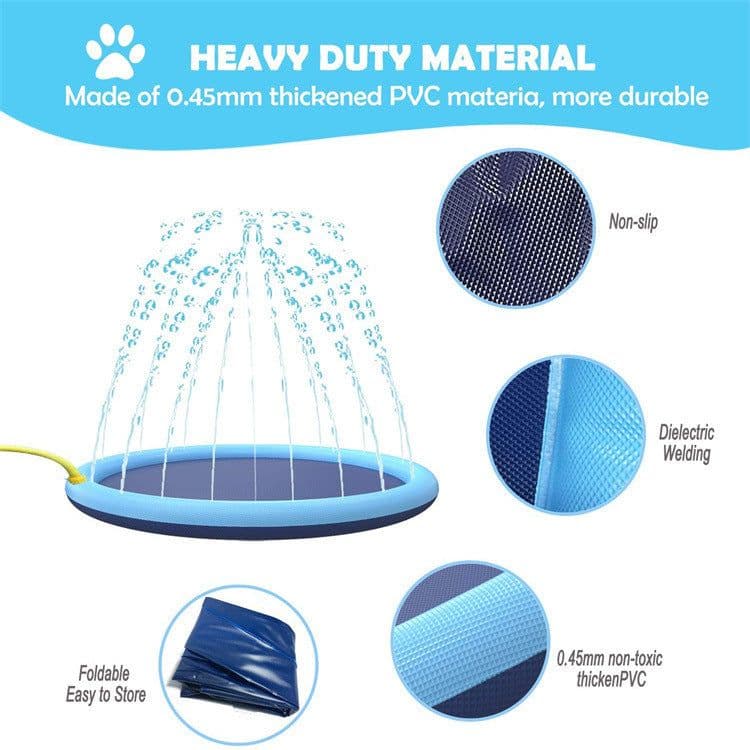 image-Spot Dog Water Spray Pad - 170cm PVC Inflatable