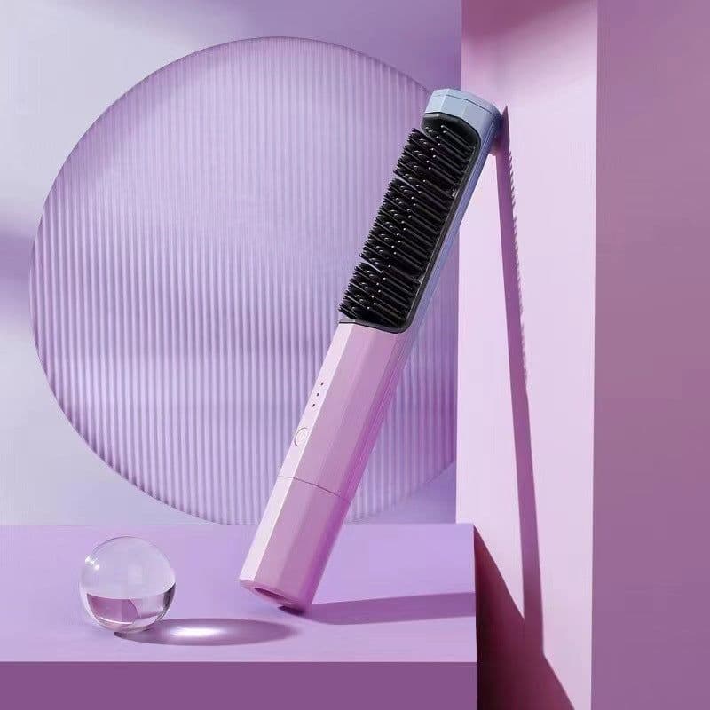image-Holly Green Hair Straightener Comb - Dual-Use, Adjustable Temp