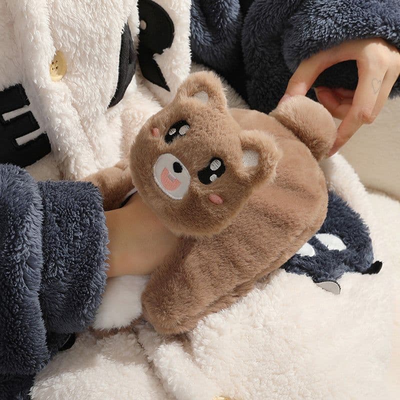 image-Purple Plush Hot Water Bottle 500ML - Removable Cover