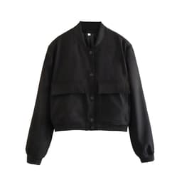image-Women's Peacock Blue Jacket - Stand Collar Short Coat