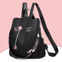 image-Ethnic style 3D embroidered backpack women's