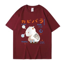 image-Men's Cartoon Hamster T-Shirt - Dark Gray Short Sleeve