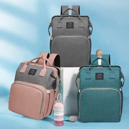image-Mommy Bag Backpack - Oxford Diaper Bag 20-35L