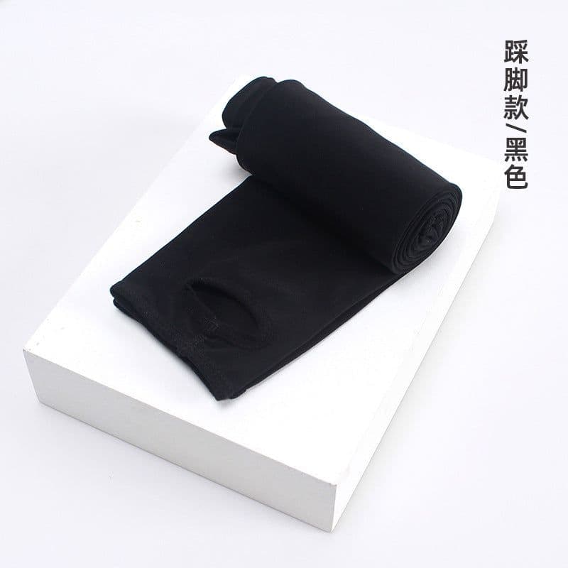 image-Women's Gray Thickened Fleece Pantyhose - Winter Warm