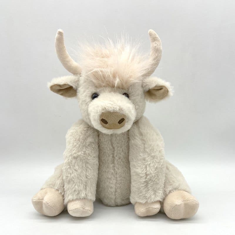 image-Little Huba Highland Cow Plush Doll - Brown 25cm