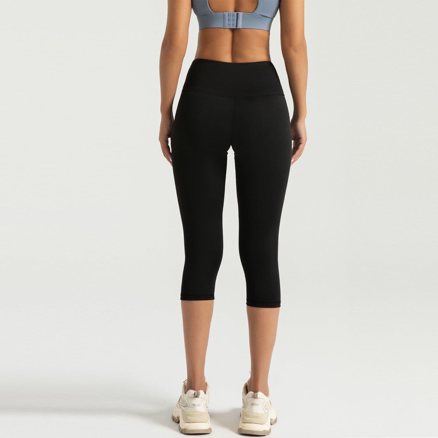 image-Peach High Waist 7-Point Yoga Pants - Quick Dry