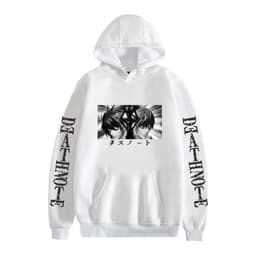 image-Death Note Cartoon Hoodie Large Pocket Velvet Sweatshirt Winter - Khaki A