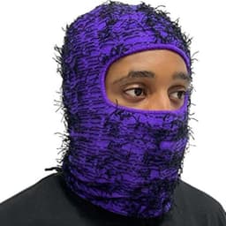 image-Camouflage Knitted Balaclava Hat - Polyester Coffee
