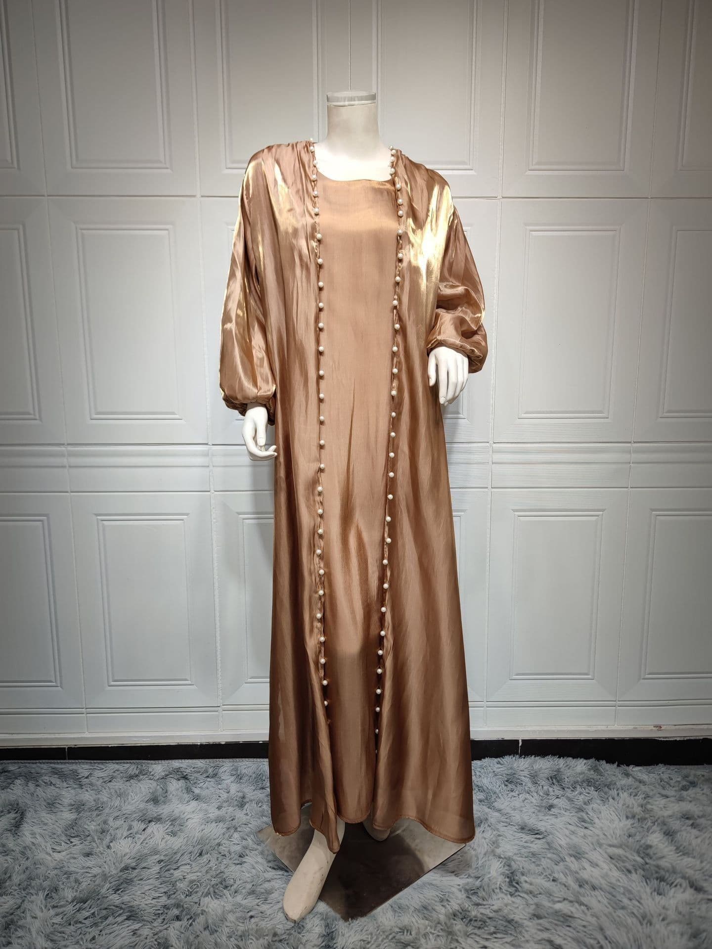 image-ABOs Muslim Dress - Malachite Green Beaded